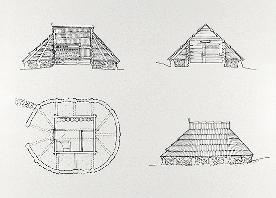 hut drawings